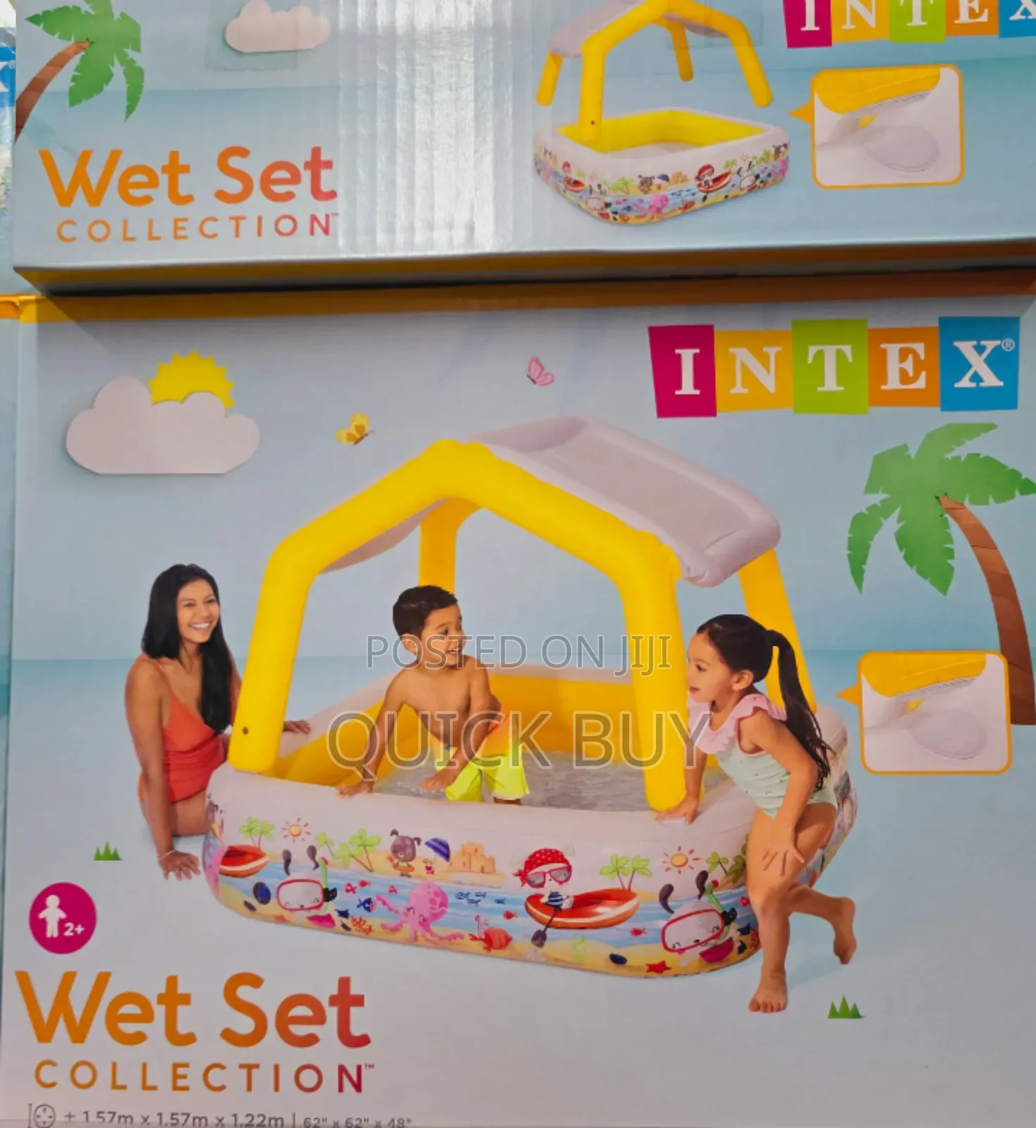 Original Resilient INTEX Outdoor Sunshade Baby Pool (3pcs