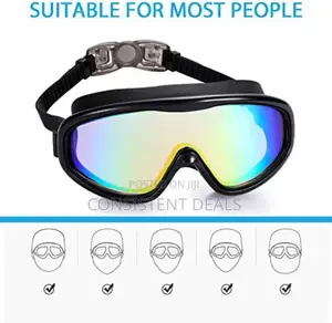 UV Waterproof Swimming Googles - Black