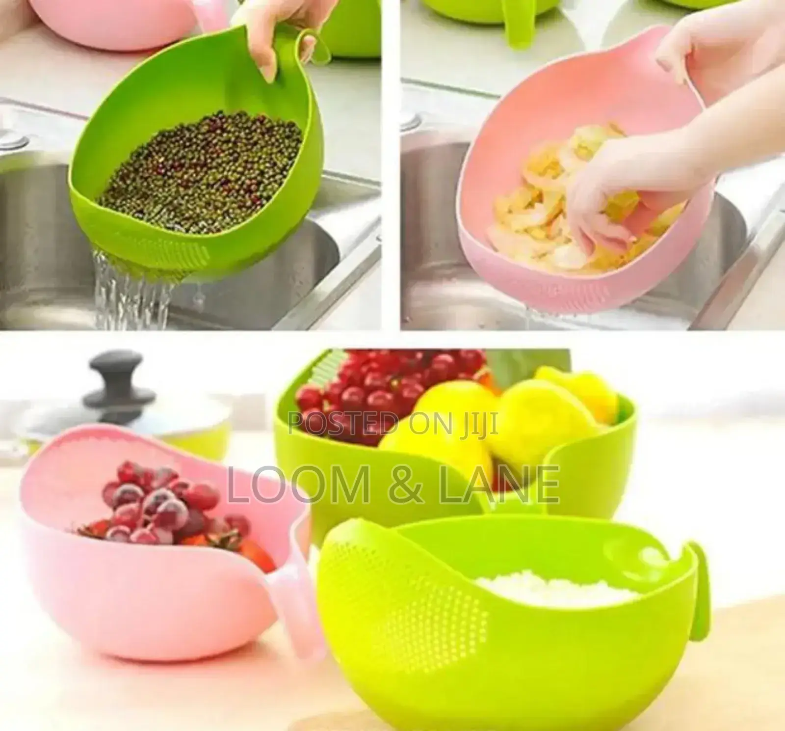 Plastic Rice/Vegetable Washing/Strainer Bowls