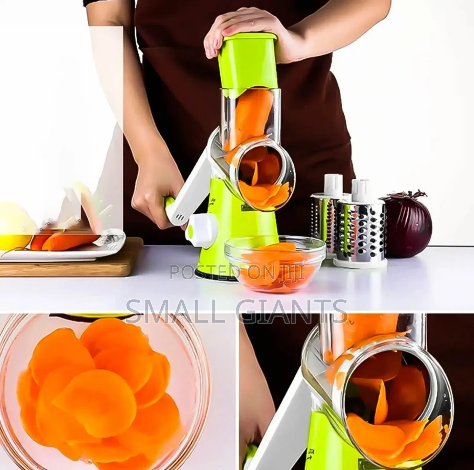 Manual Grater 3 in 1 Rotary Shredder, Slicer and Grinder