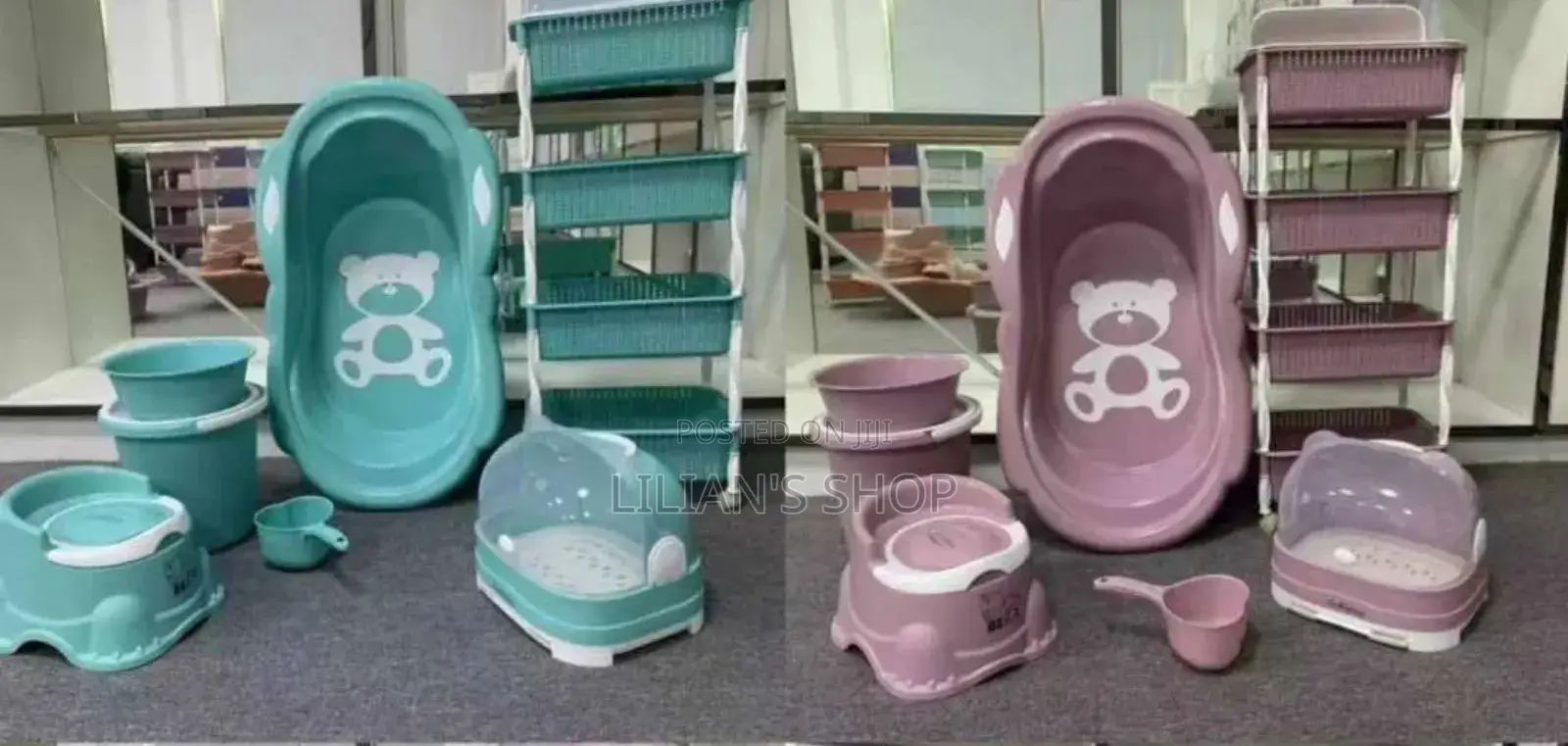 Plastic Baby Bath Tub Set