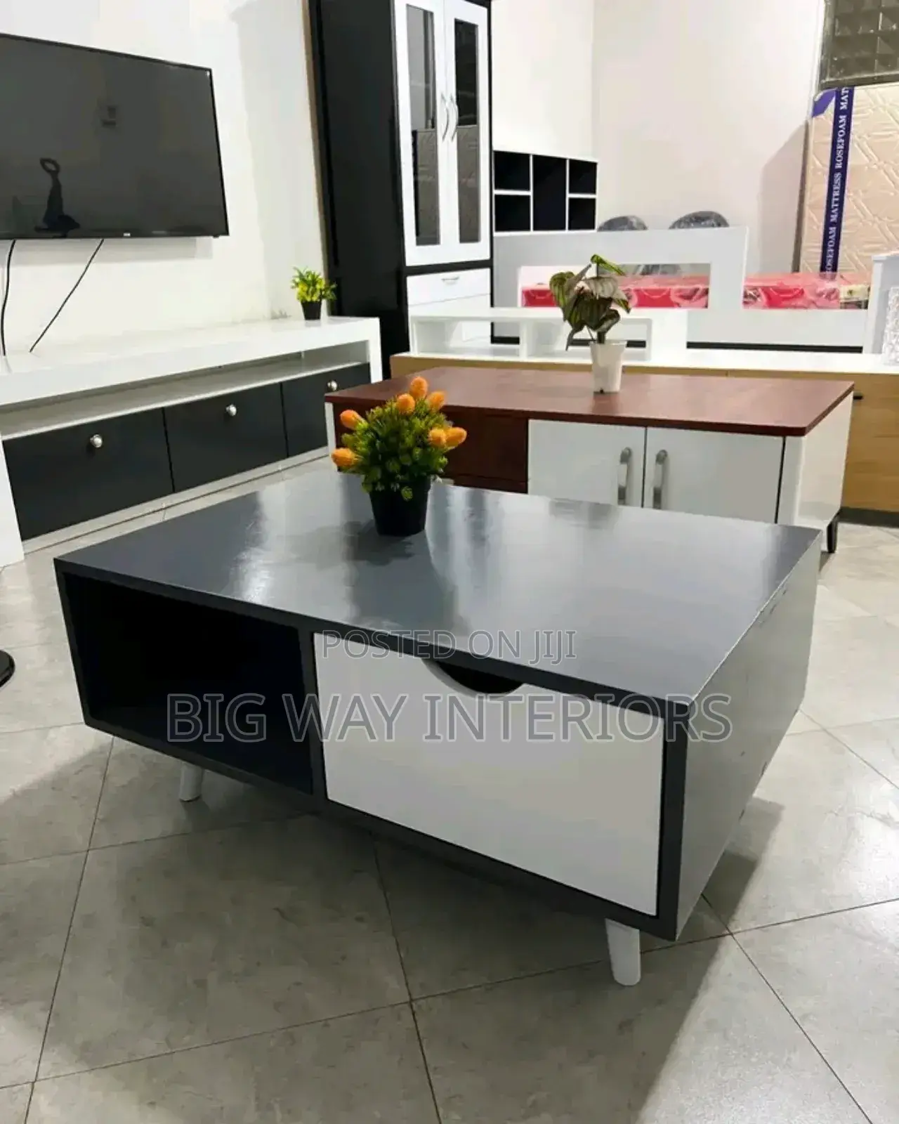 White and Gray Center Table