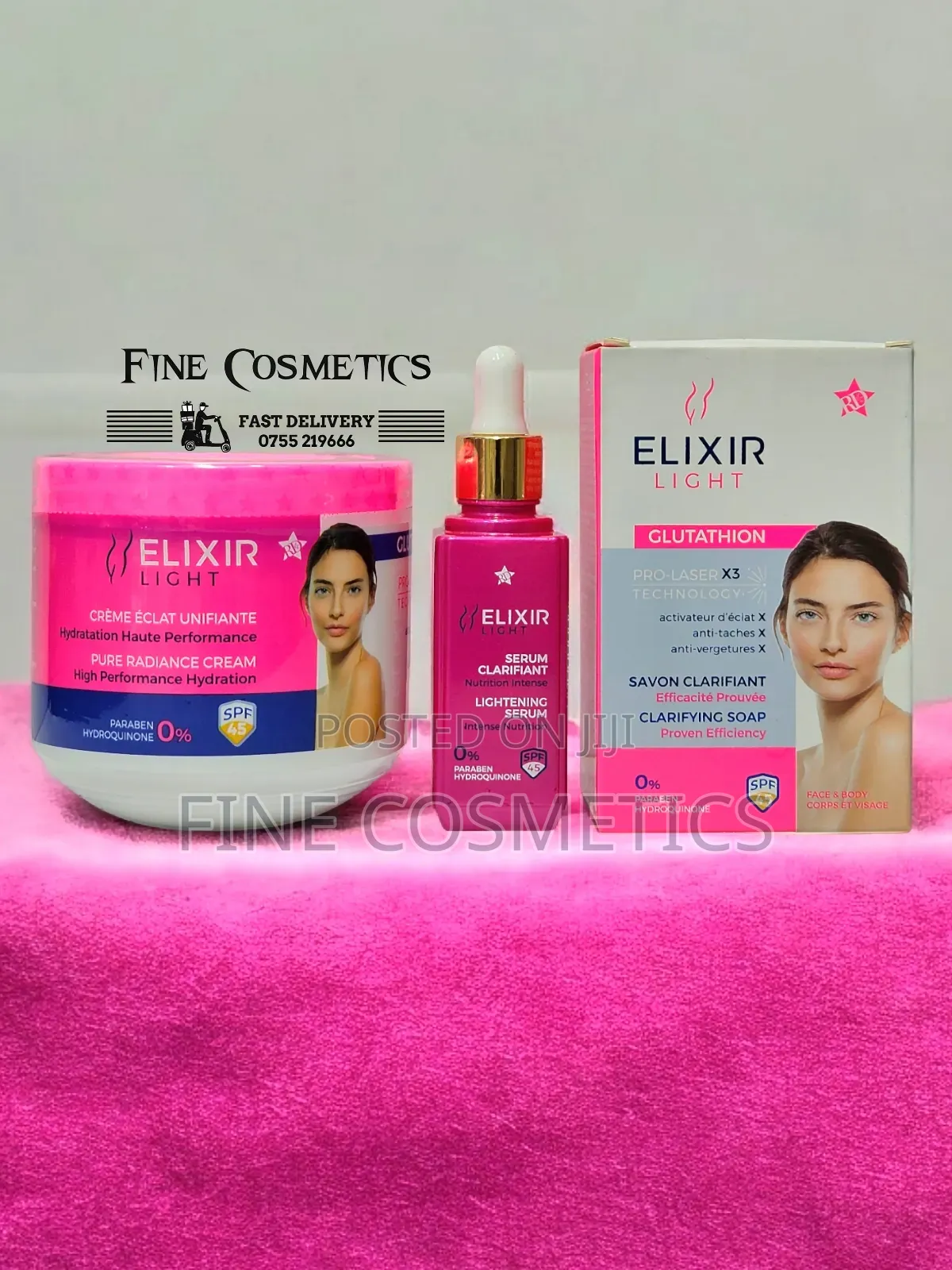 ELIXIR LIGHT | New Skin Whitening SET OF Cream, Serum + Soap