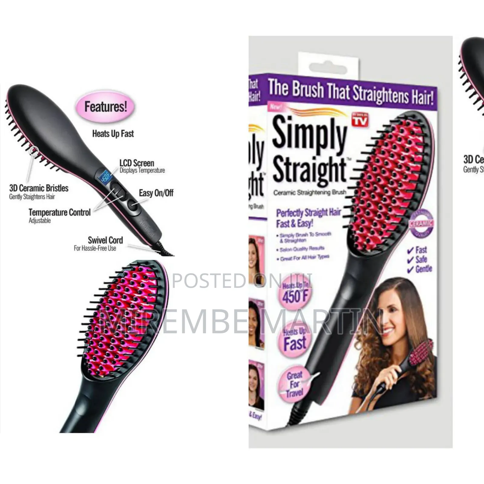 Electric Hair Straightener Brush