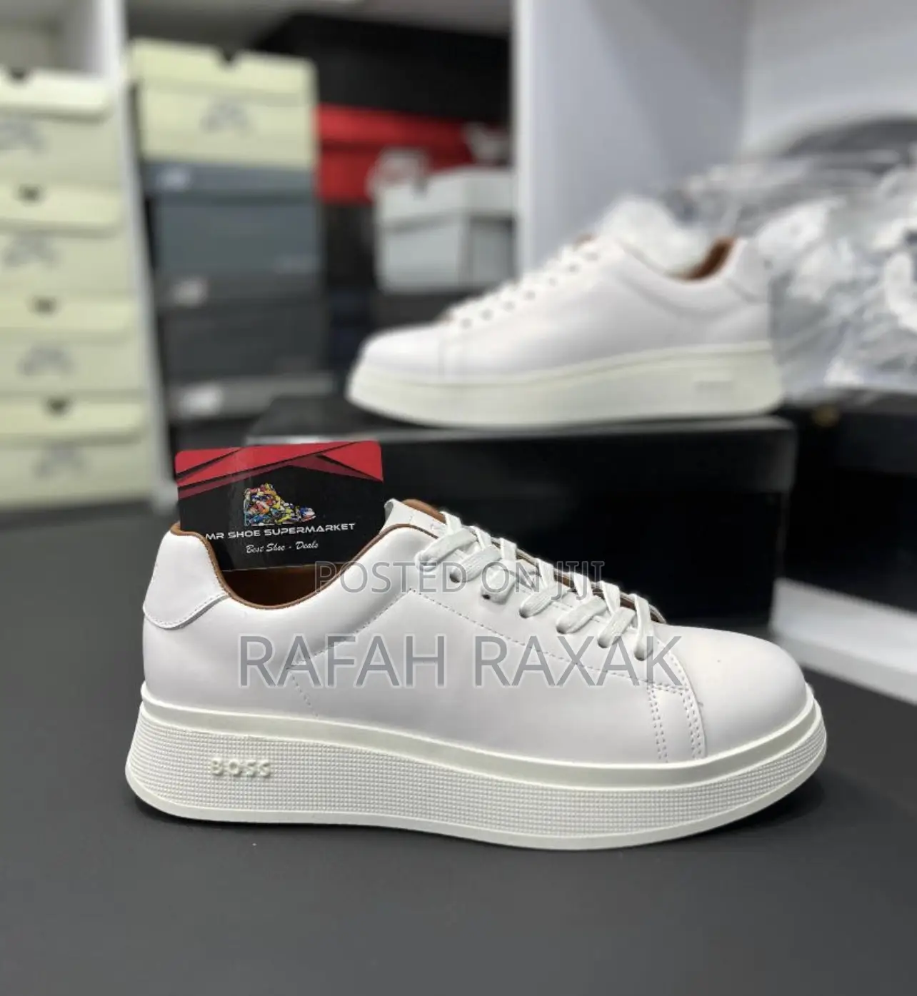 Original Off-White Low BOSS Casual Premium Leather Sneakers