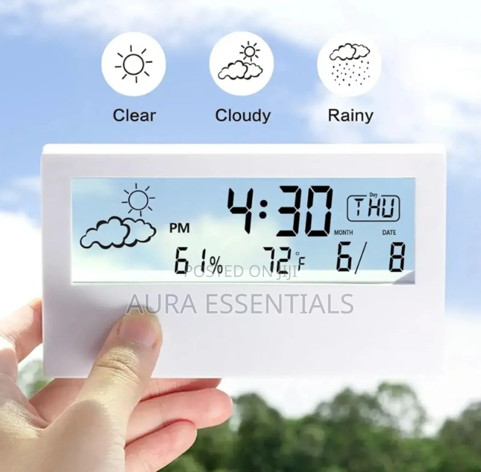 Digital Alarm Clock Transparent Modern Design