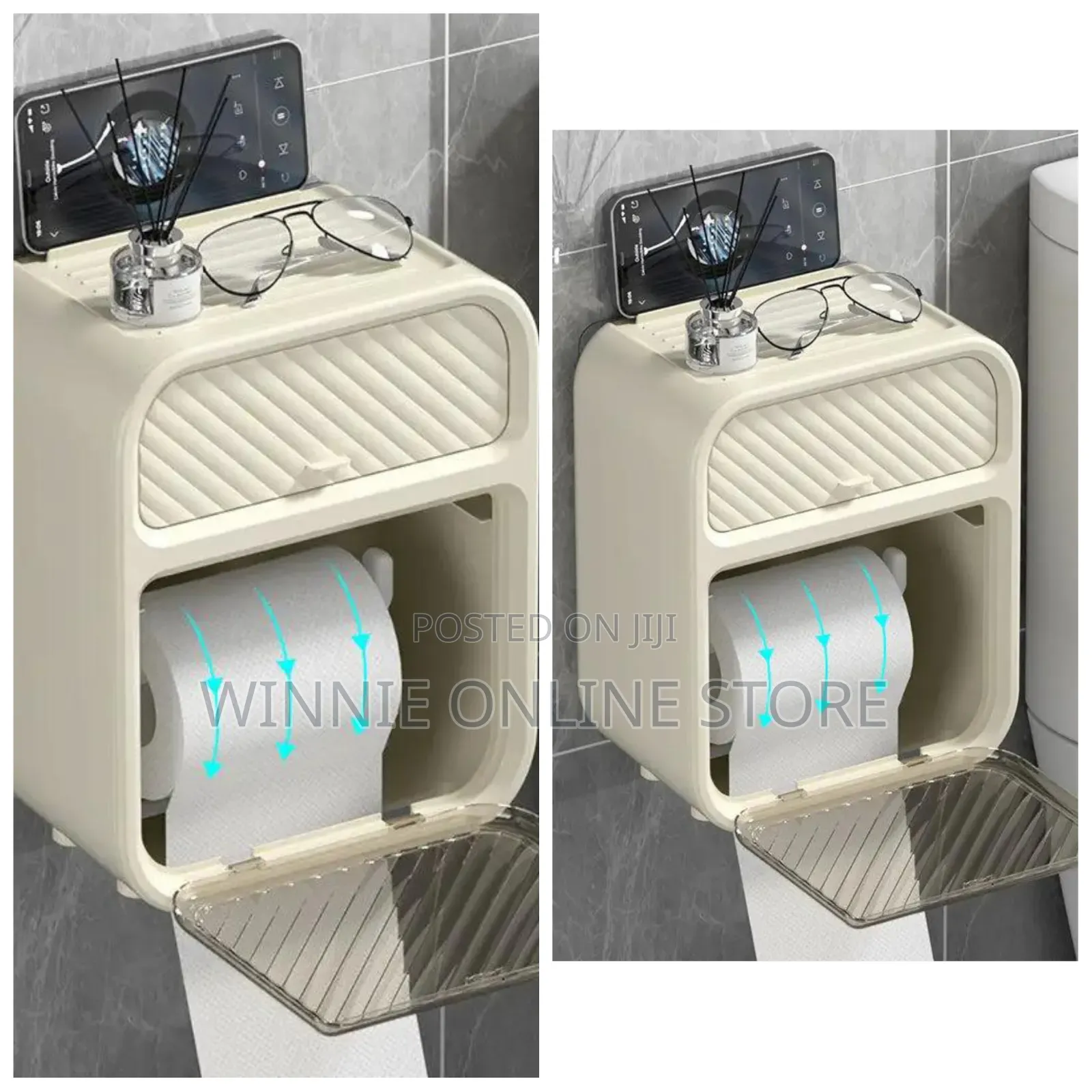 Adorable Toilet Paper Holder With Phone Holder