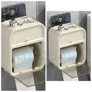Adorable Toilet Paper Holder With Phone Holder
