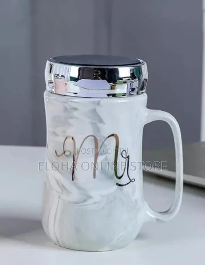 Mr. Mrs. Printed Ceramic Mugs With Mirror Lid
