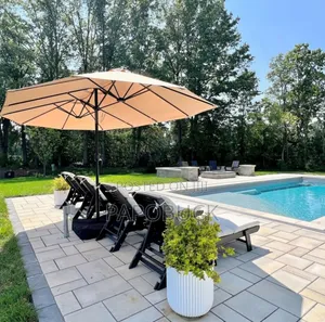 PHI VILLA 15ft Large Patio Umbrella With Base