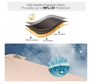 PHI VILLA 15ft Large Patio Umbrella With Base