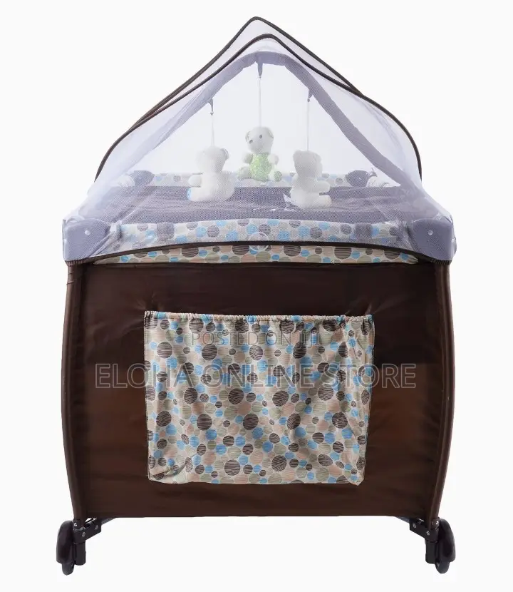 Multi- Color Baby Bed With Mosquito Net