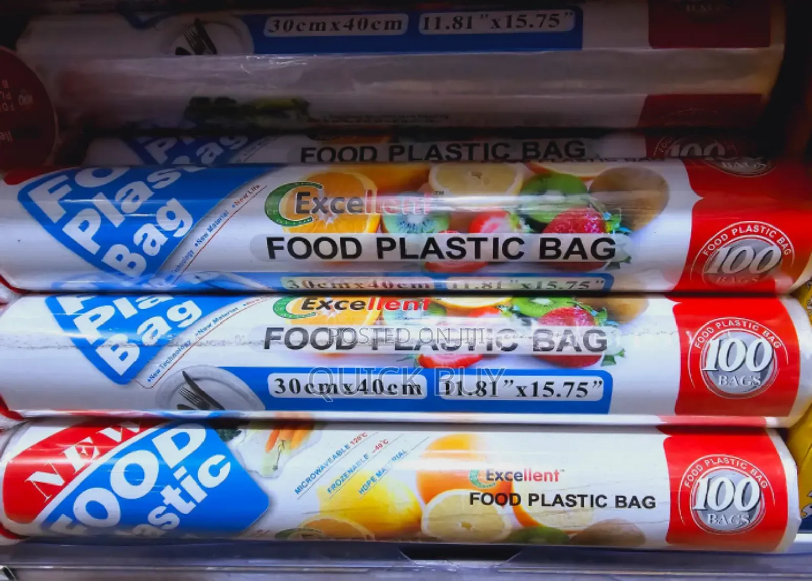 Superior Quality Food Plastic Bags(100 Bags)