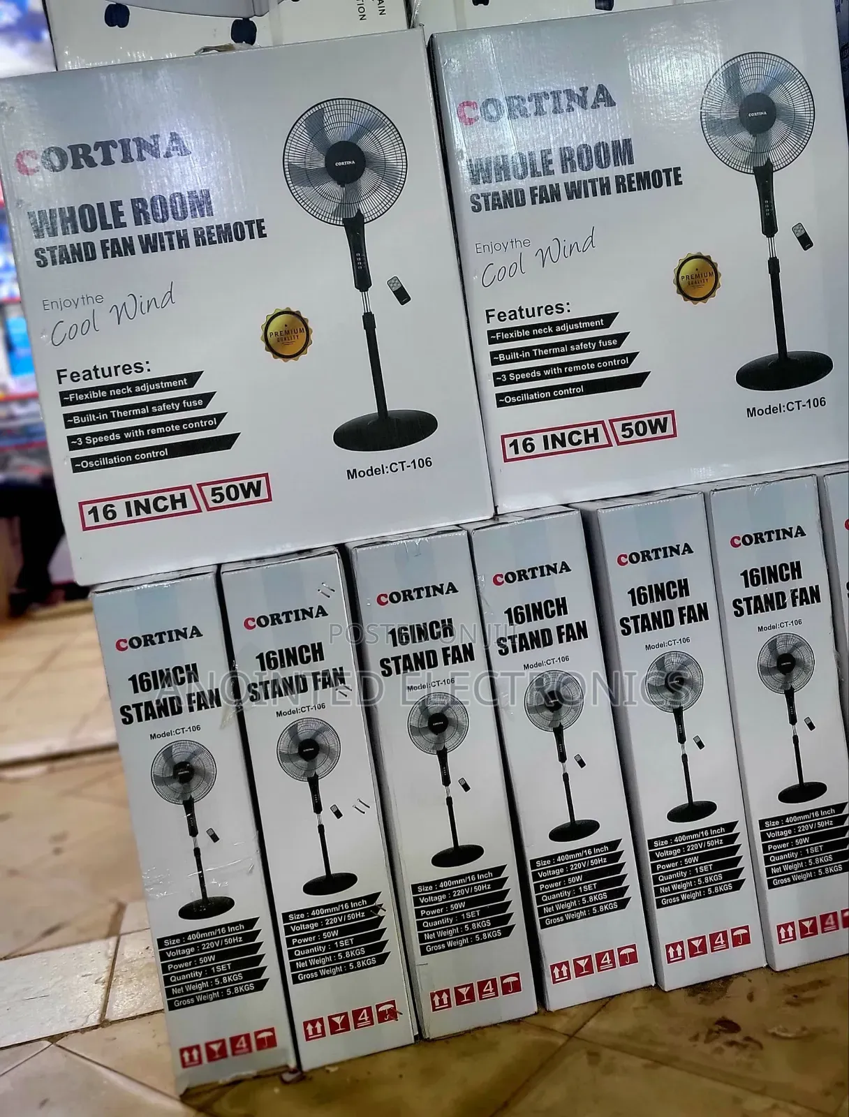 Cortina Standing Fans With a Remote