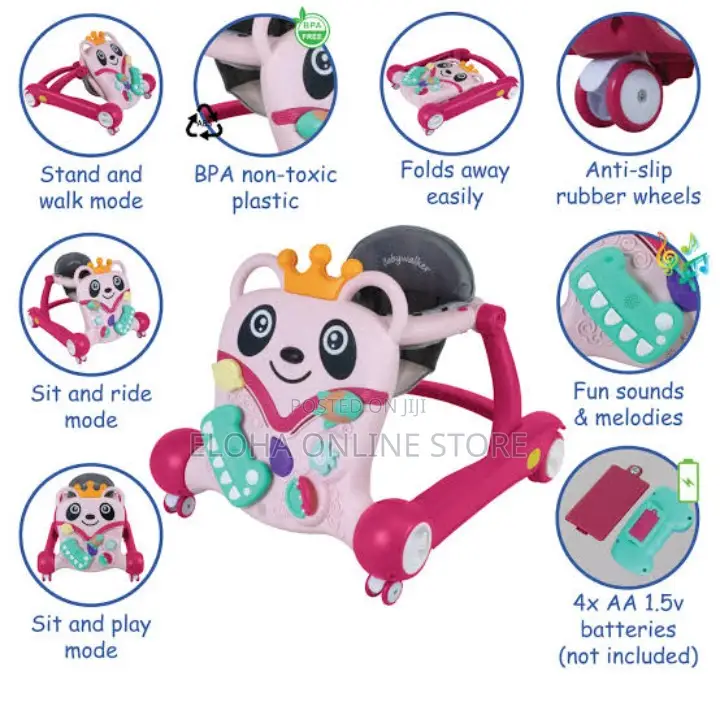 Panda Design Musical Baby Walker Trainer