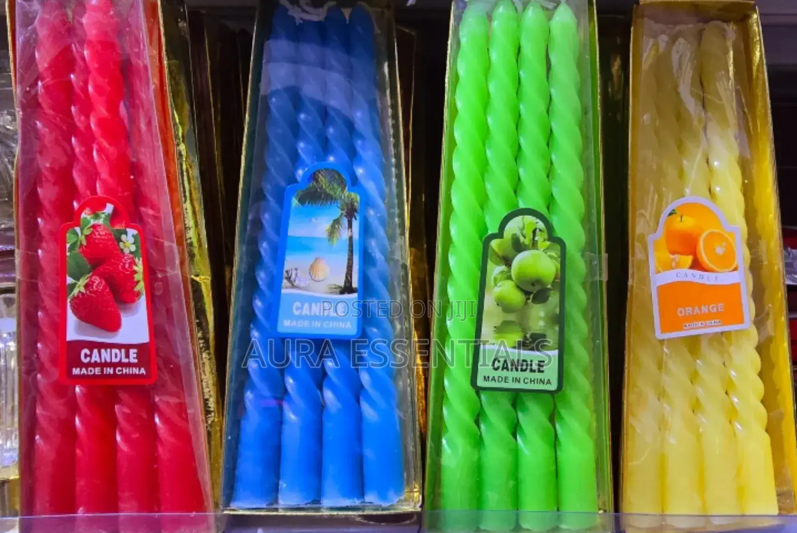 4pcs Unscented Colourful Twisted Candles