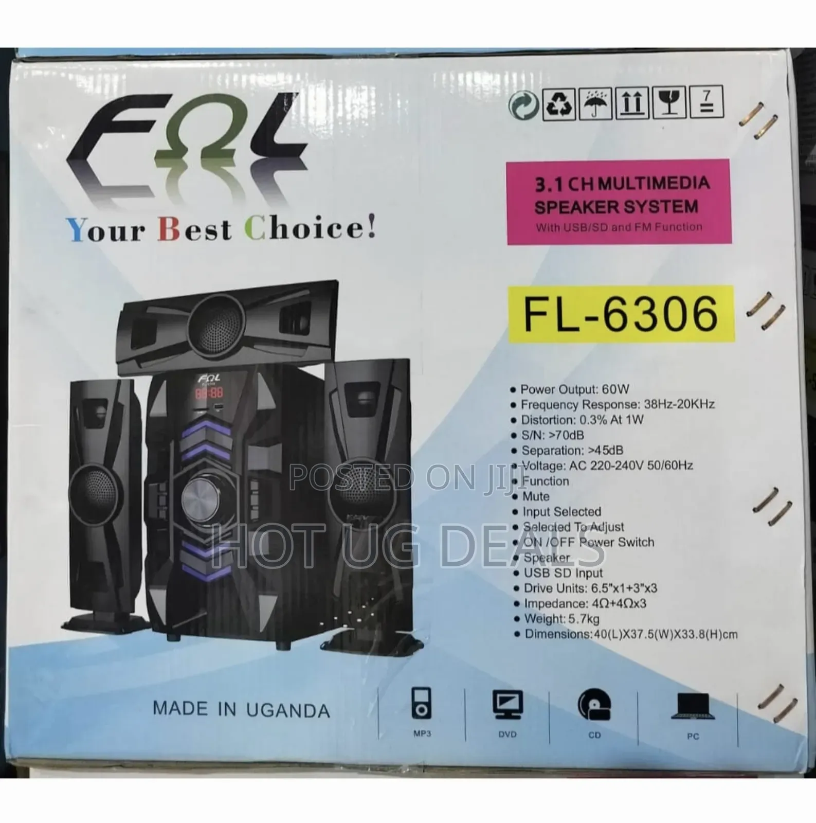 Fol Woofer Hifi Home Theater With Bluetooth, FM Radio