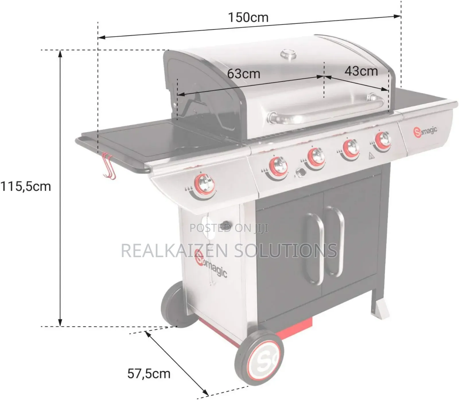 France SOMAGIC MANHATTAN 4+1 Gas Barbecue Grill| Side Burner