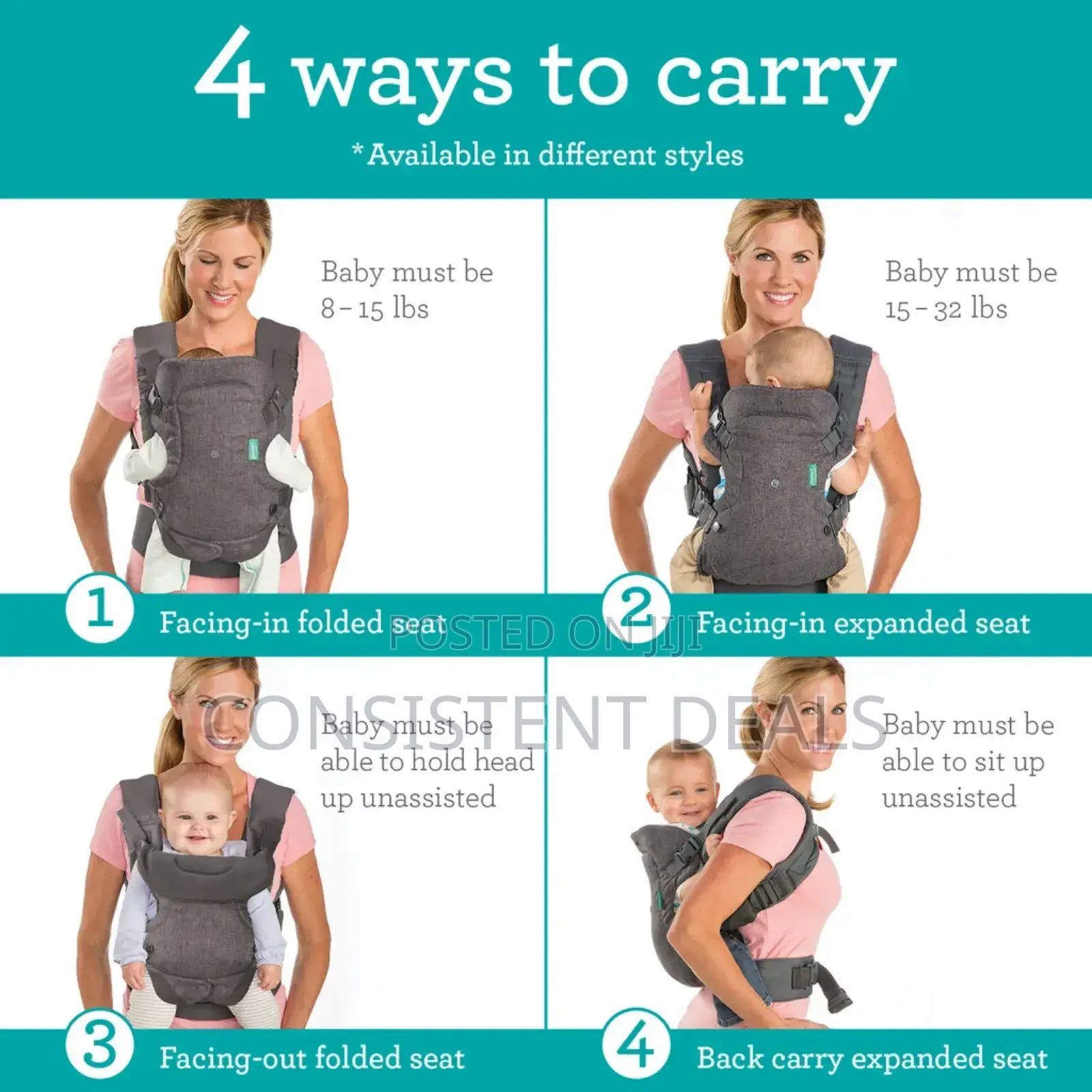 4in1 Convertible Baby Carrier
