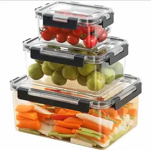 3piece Clear Acrylic Sealed Food Storage Containers Withlids