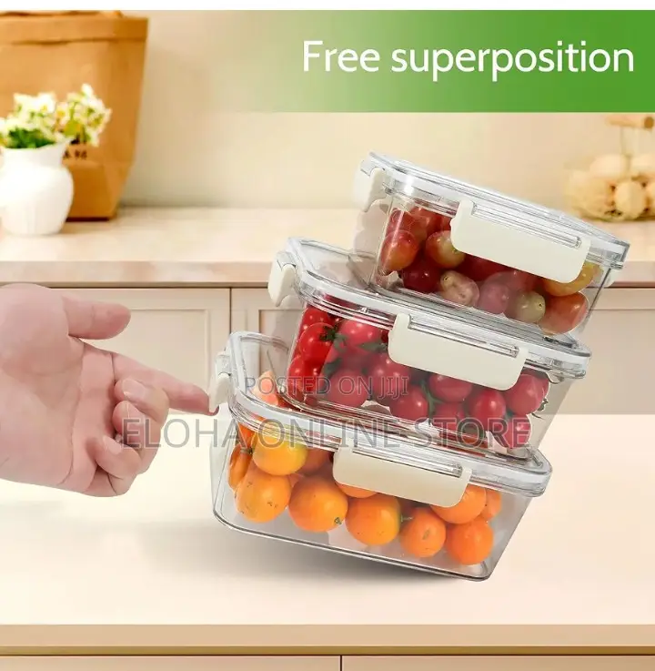 3piece Clear Acrylic Sealed Food Storage Containers Withlids