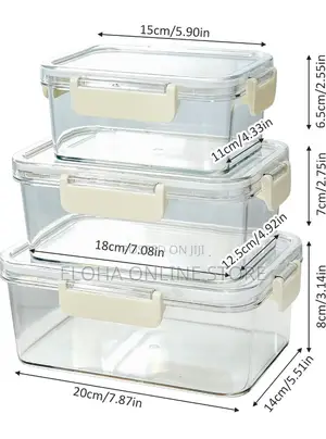 3piece Clear Acrylic Sealed Food Storage Containers Withlids