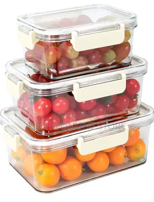 3piece Clear Acrylic Sealed Food Storage Containers Withlids