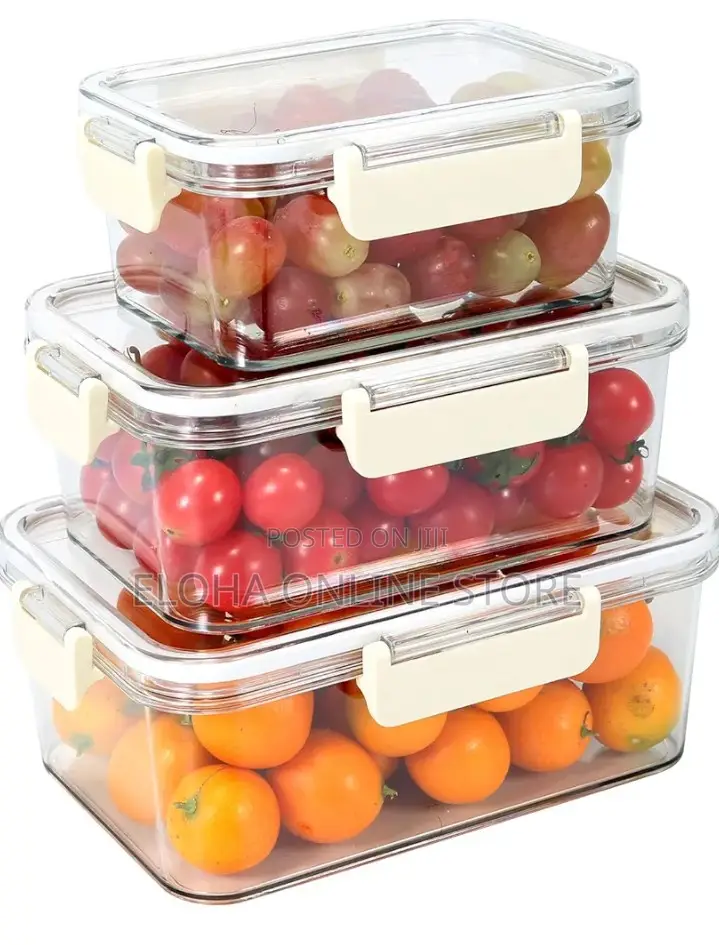 3piece Clear Acrylic Sealed Food Storage Containers Withlids