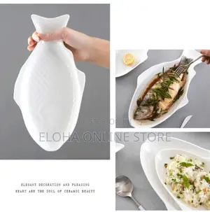 11 Inch Steak, Fish Plate Tray Dinner Platter, Bowl- White
