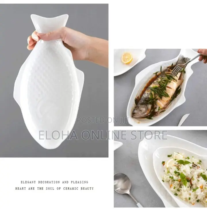 11 Inch Steak, Fish Plate Tray Dinner Platter, Bowl- White
