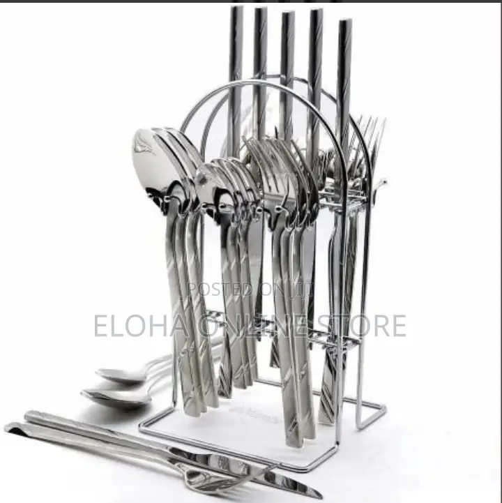 24 PCS Self Design Dinner Cutlery (Forks, Spoons Knives)