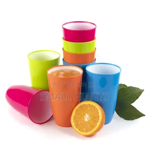 12 Pieces of Plastic Juice Tumbler Cups, Multi-Colours