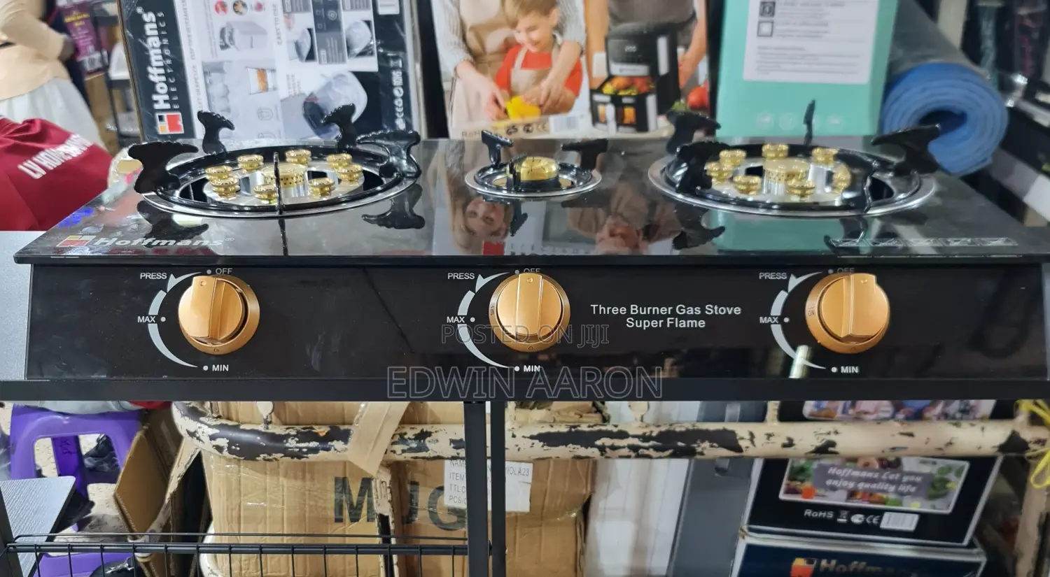 Hoffman's Tampered Glass 3 Burners Gas Cooker