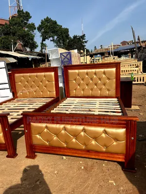 4by6 Leather Bed / Wooden Bed