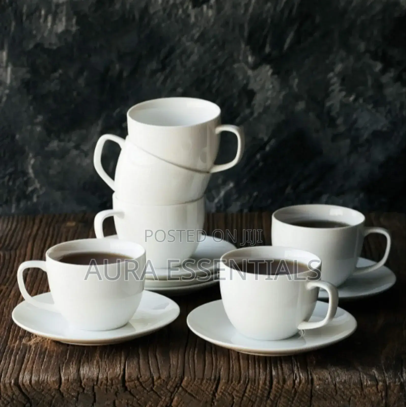 Porcelain Tea Cups and Saucers Set