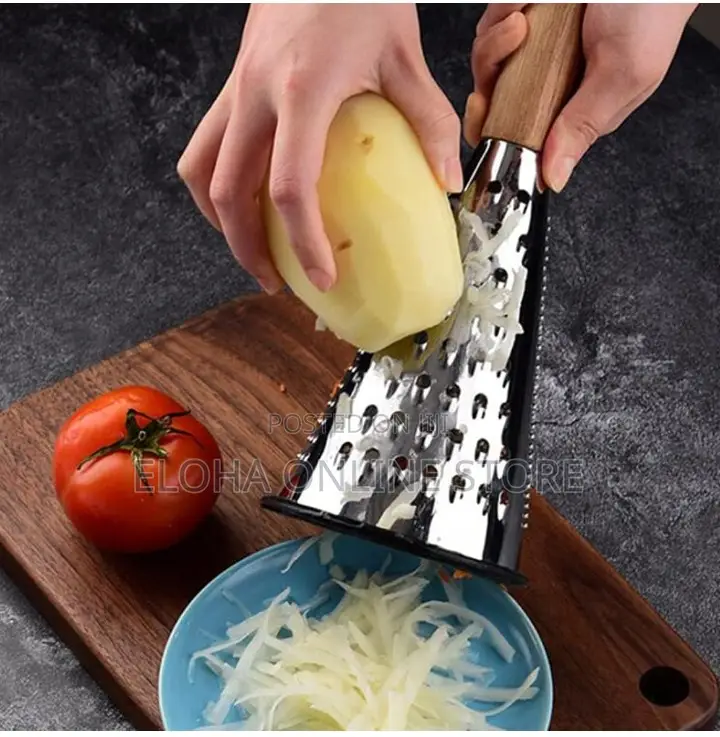 Stainless Steel Vegetable Grater With Wooden Handle