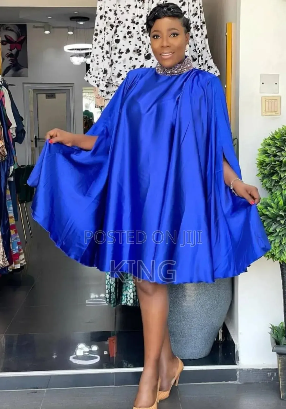 Ladies Royal Blue Shirt Dress