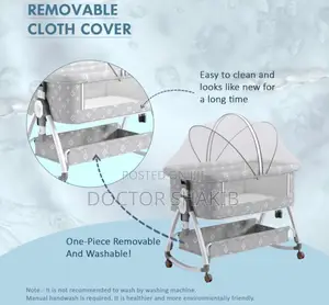 Premium 6-in-1 Printed Baby Cot-New