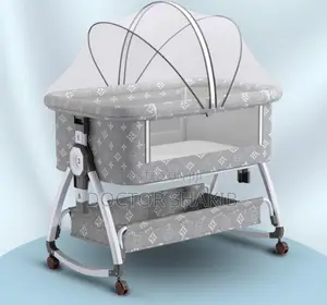 Premium 6-in-1 Printed Baby Cot-New
