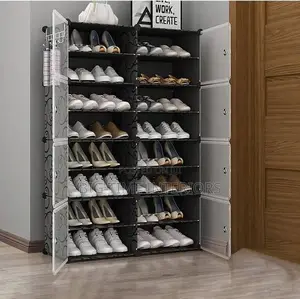8layers Plastic Shoe Rack- Black