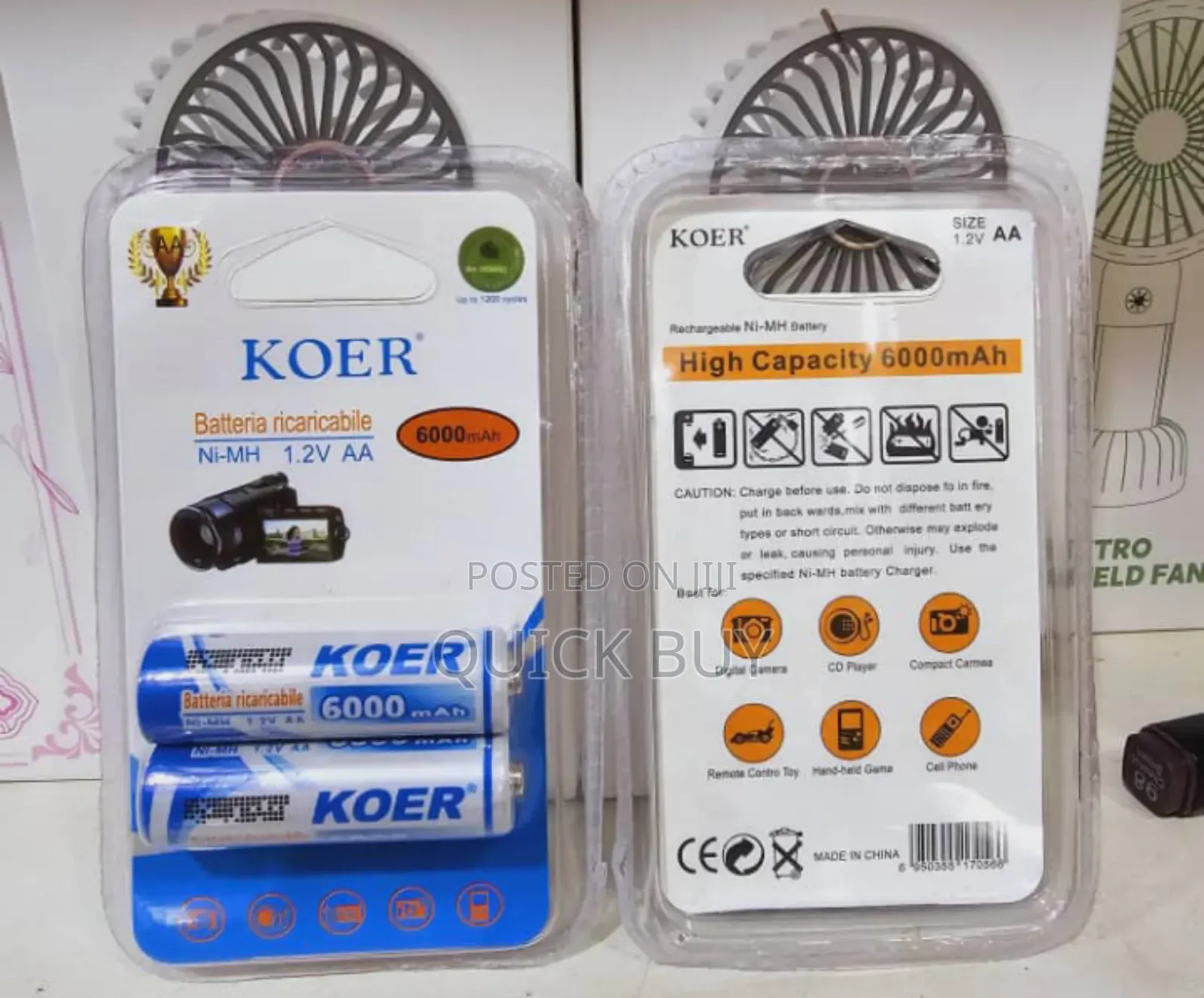 Long Life Extra Capacity Koer AA Rechargeable Batteries