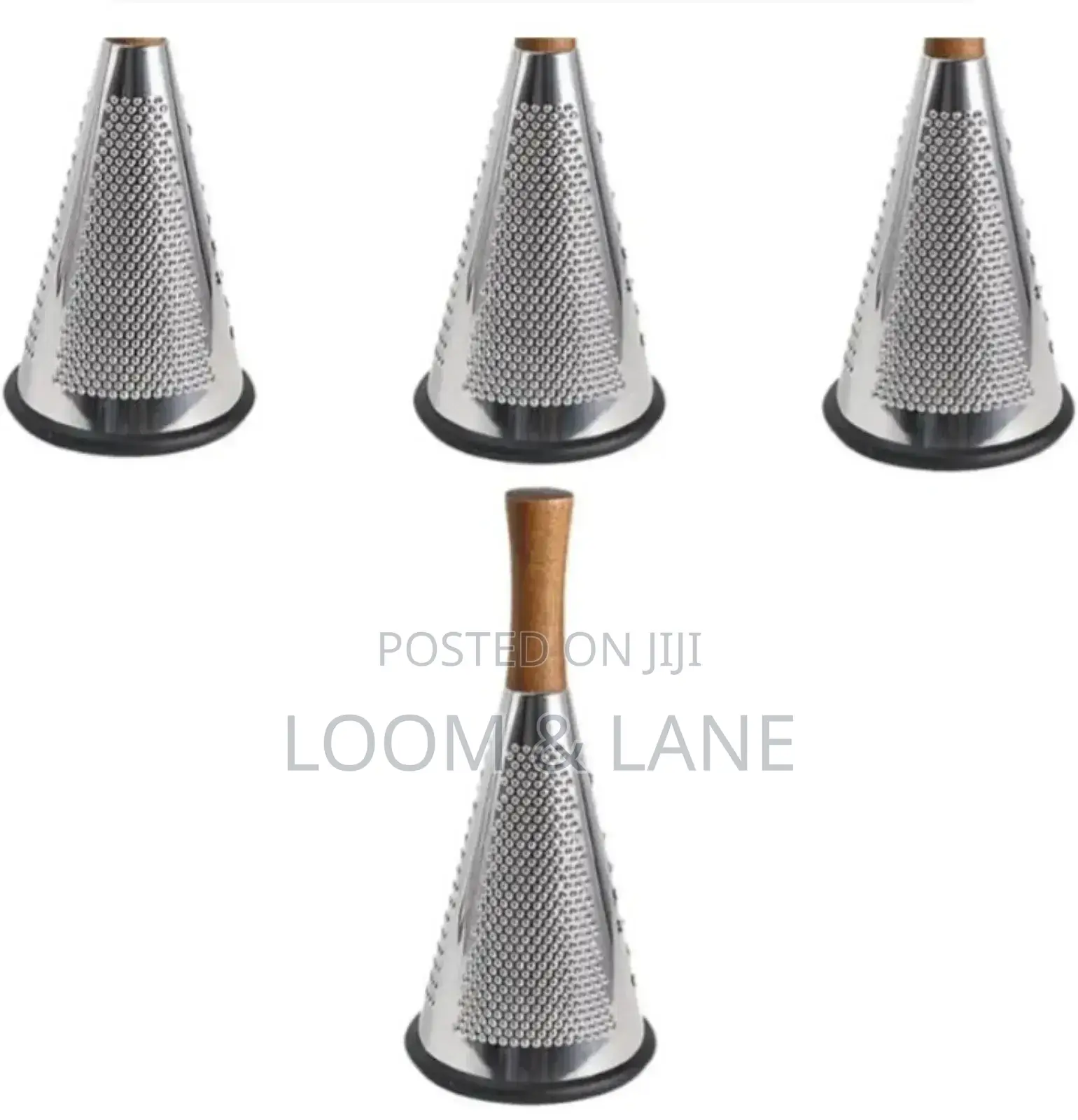 Cone Shape Cheese Grater With a Wooden Handle