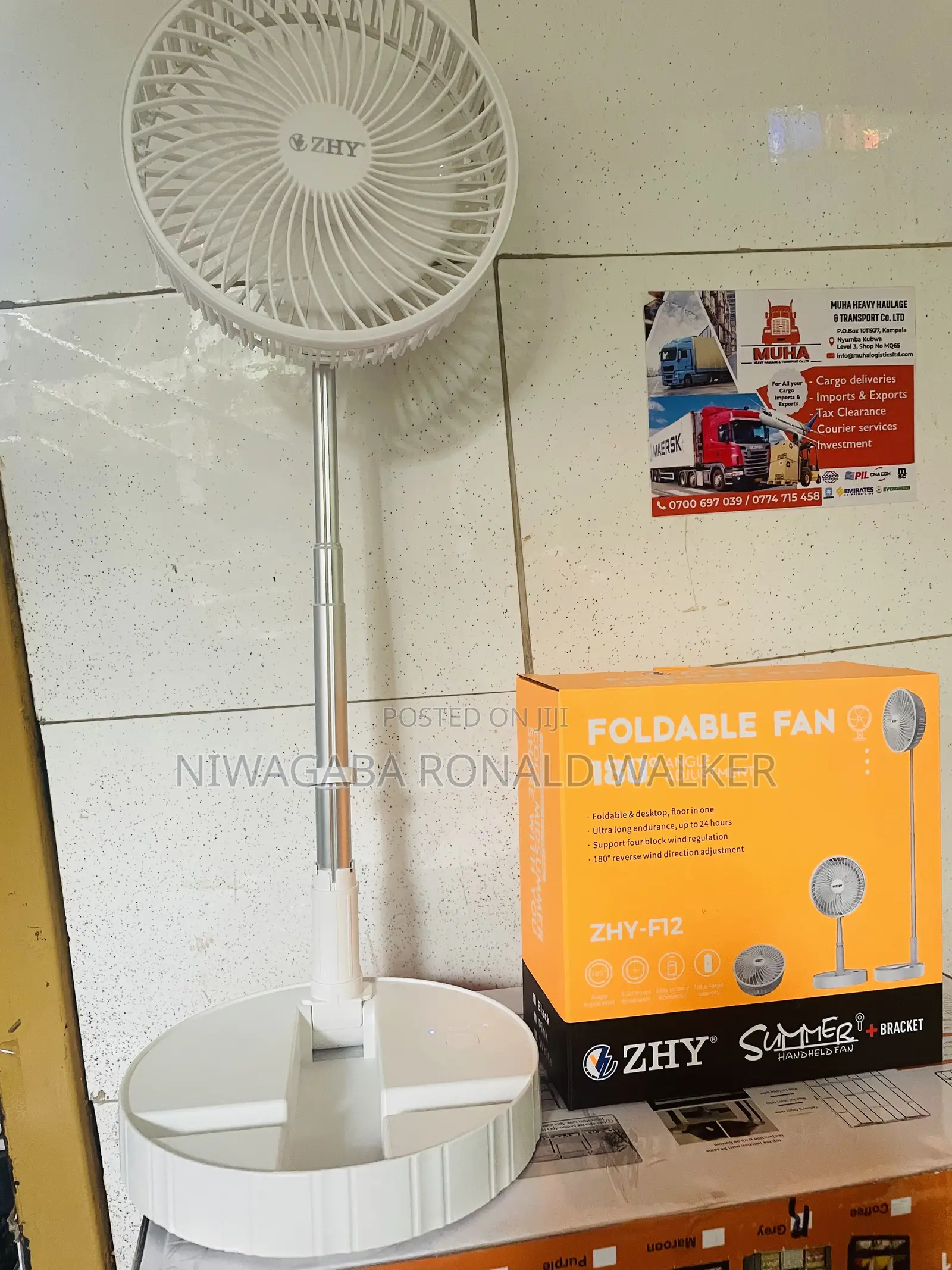 Rechargable Adjustable Telescope Table Fan