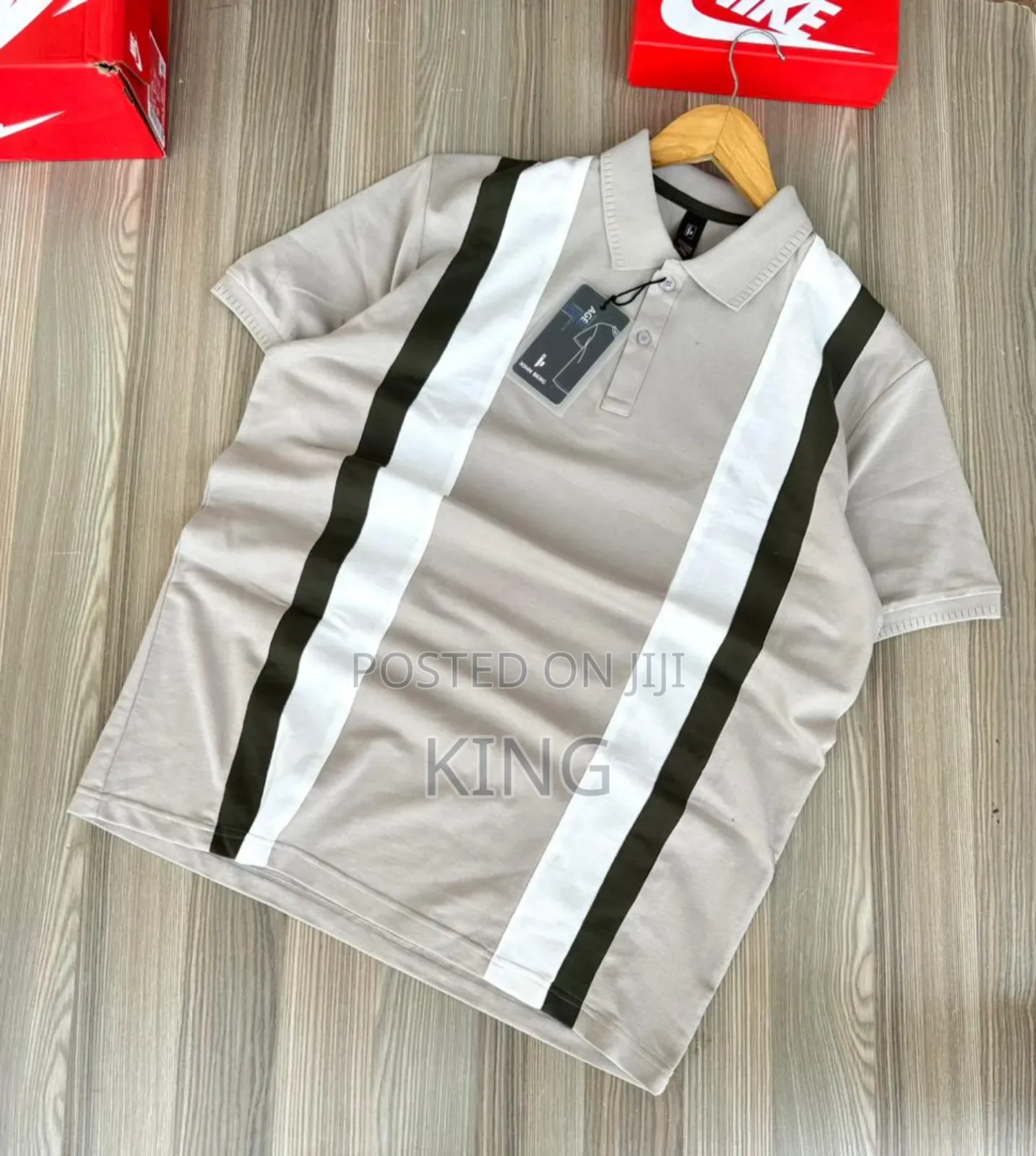 Creamie Collar Stripe Tshirt