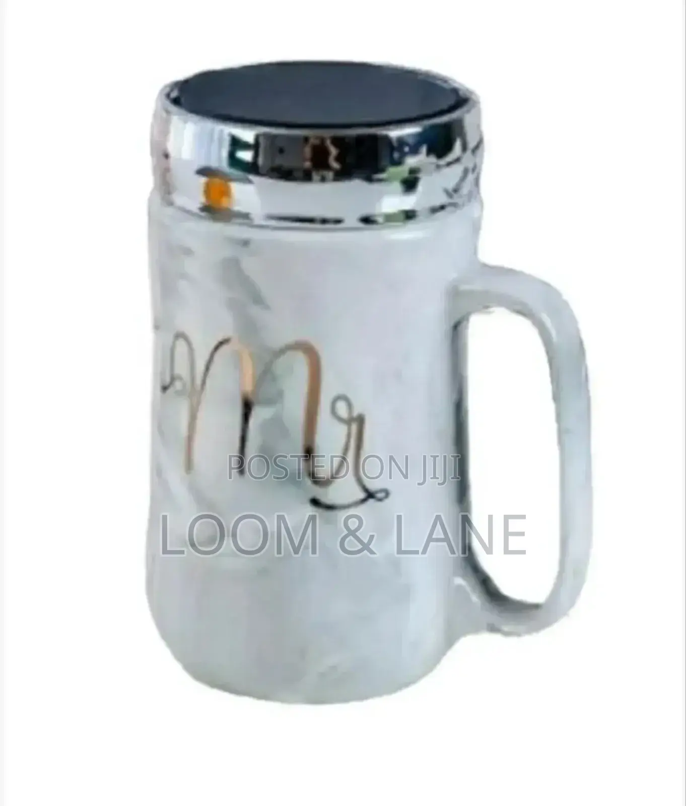 Mr/ Mrs Ceramic Mugs With Mirror Lid