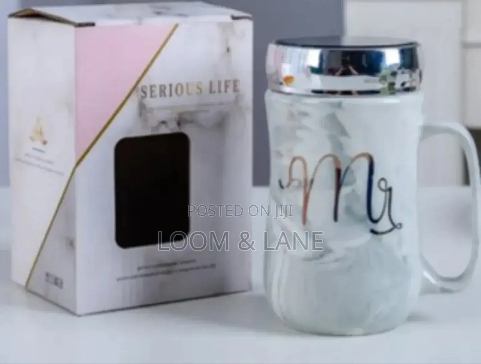 Mr/ Mrs Ceramic Mugs With Mirror Lid
