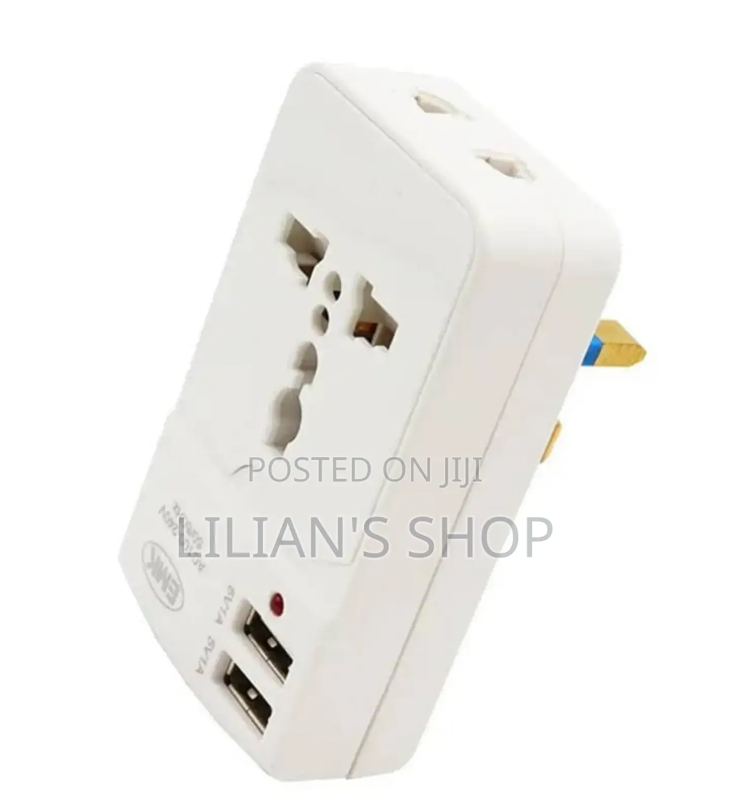3pin/ Uk Universal Plug With 2 Usb Port 2 Way Multi Adapter
