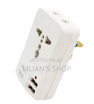 3pin/ Uk Universal Plug With 2 Usb Port 2 Way Multi Adapter
