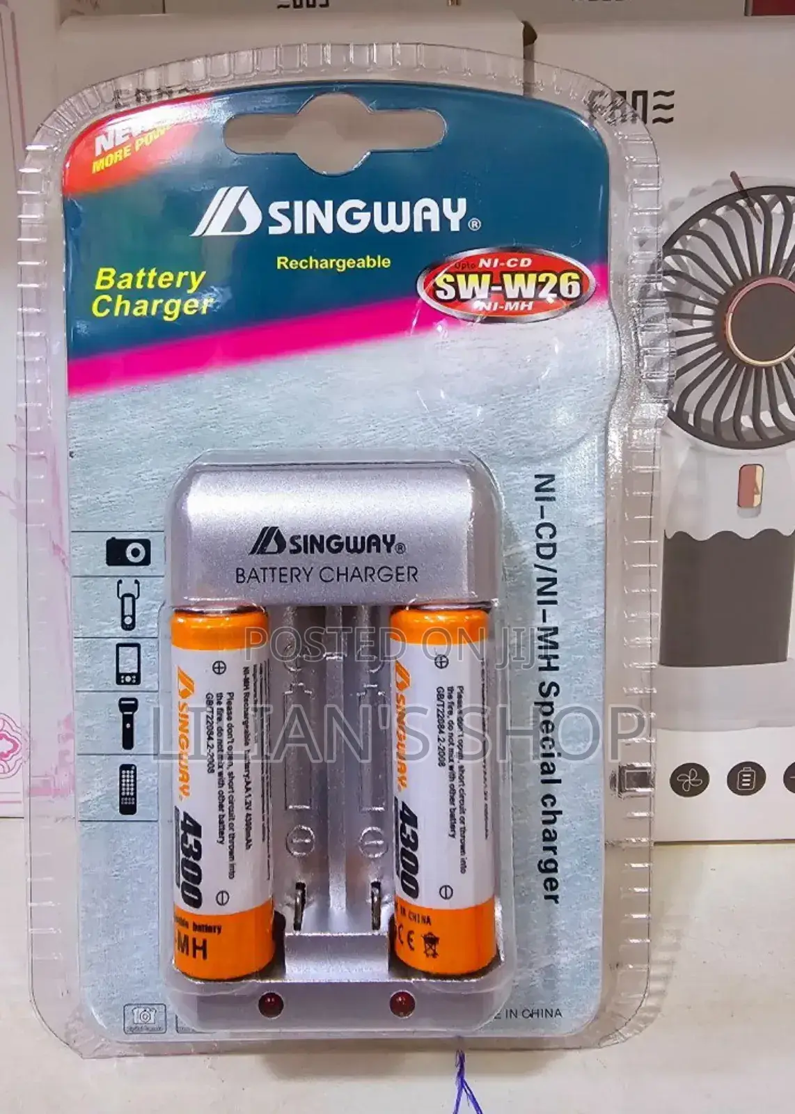 Singway Battery Charger With 2 Batteries