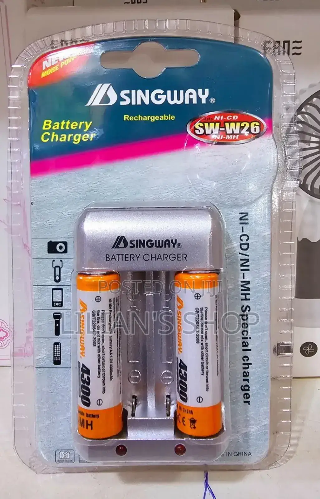 Singway Battery Charger With 2 Batteries